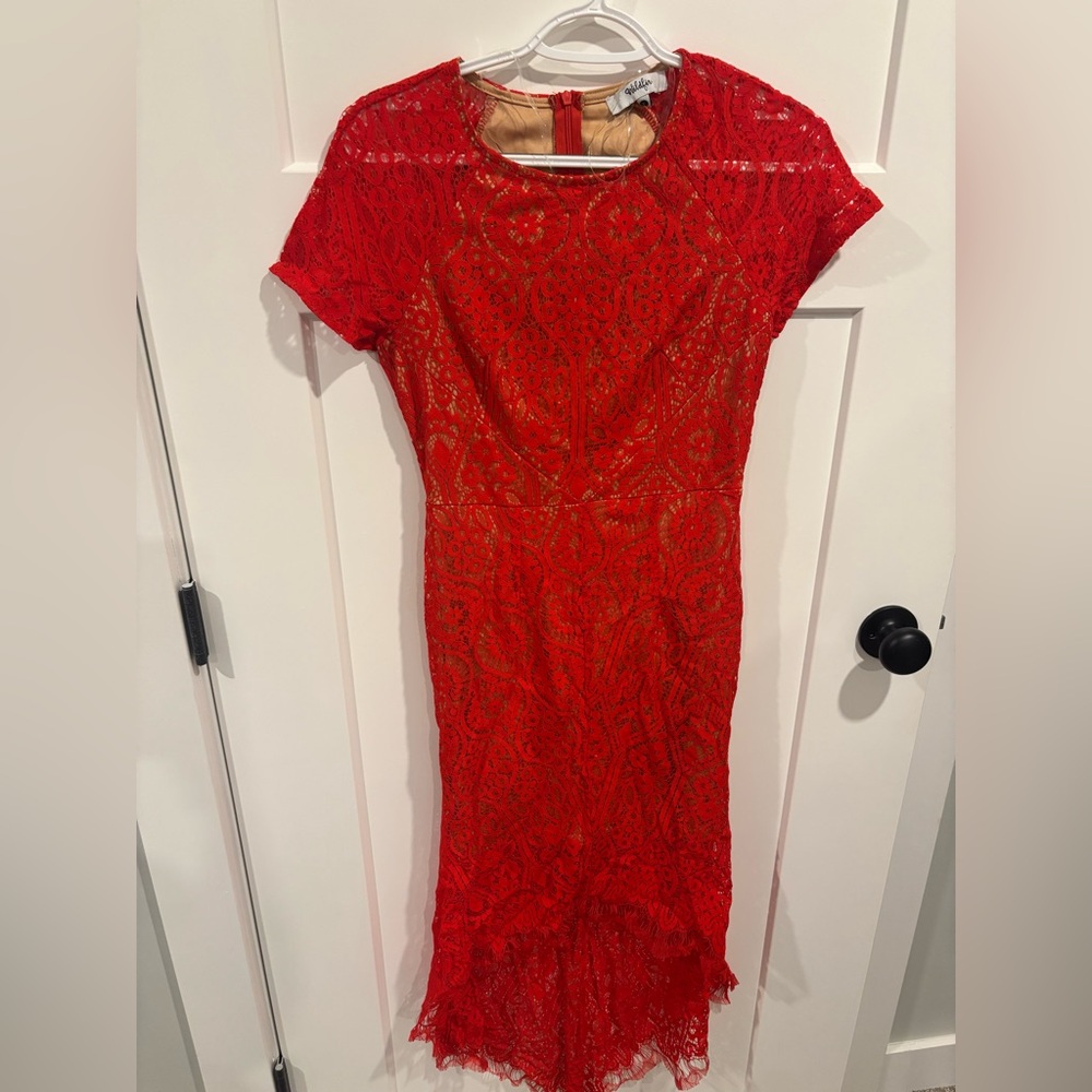 Elegant Red Lace Dress